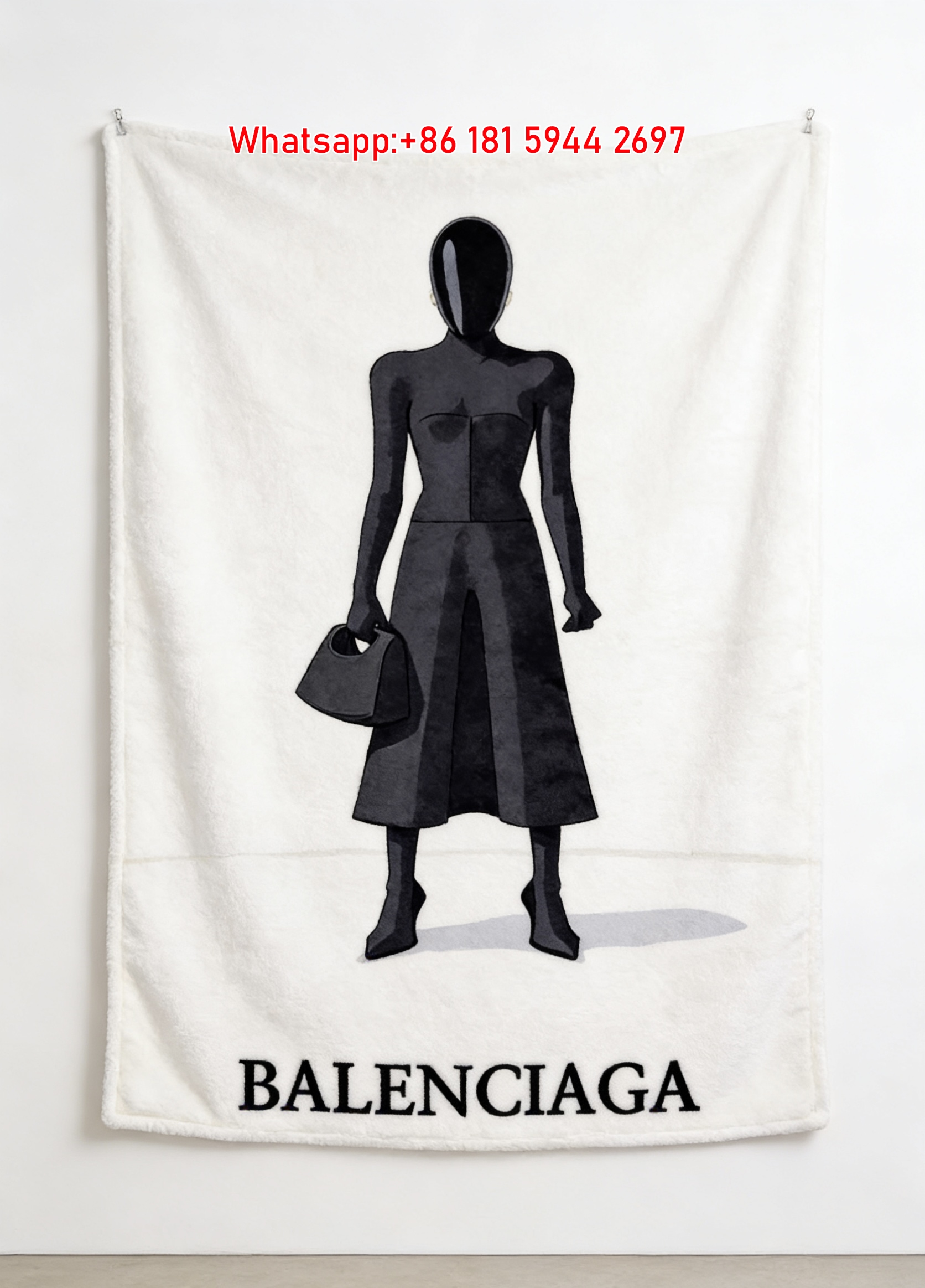 Balenciaga Couture Golden Chair Flannel Throw Blanket for Sofa and Wall Decor BA308